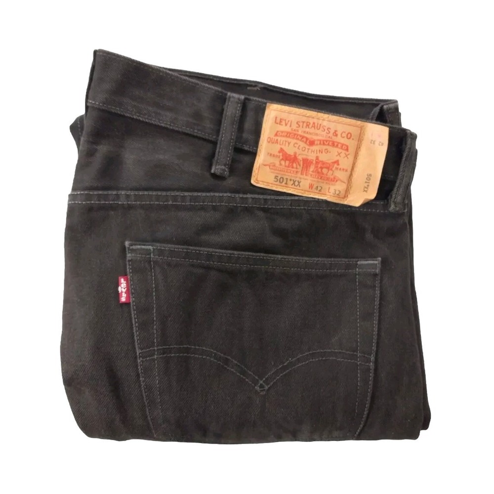 Rare Vintage Levi's 501.XX Men 42X32 Denim Jeans Buttons Fly Straight Fit Dark